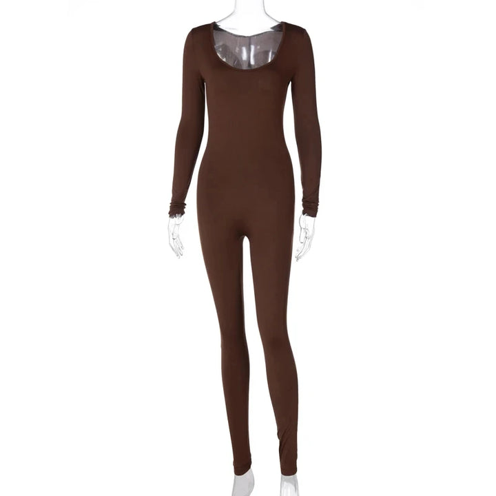 Slim Long Sleeve Knitted Jumpsuit For Women