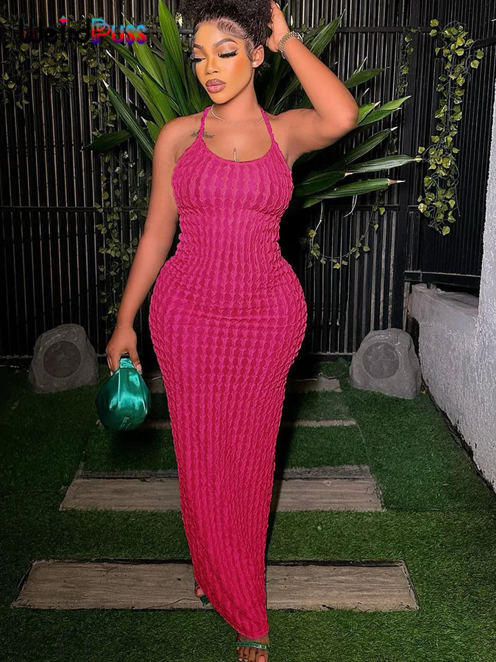 Elegant Backless Halter Dress For Women