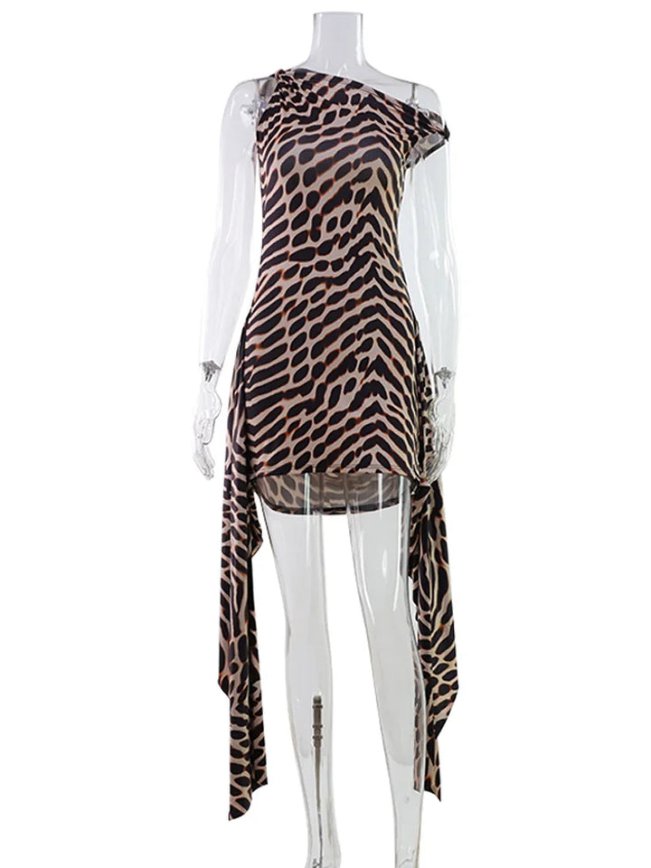 Slash Neck Sleeveless Bodycon Dress With Ribbon