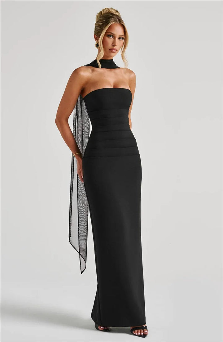 Mozision Premium Off Shoulder Backless Maxi
