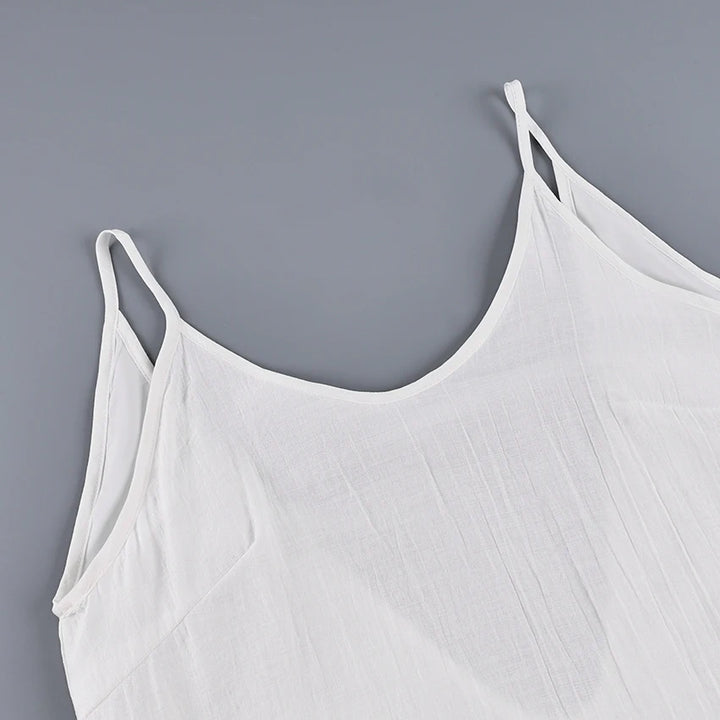 HiLoc Signature White Soft V Neck Midi Nightgown