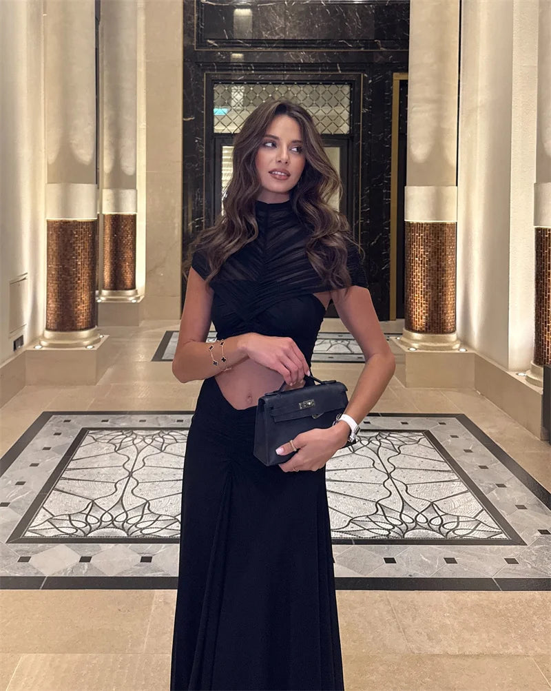 Premium Hollow A-line Evening Dress With Tailored