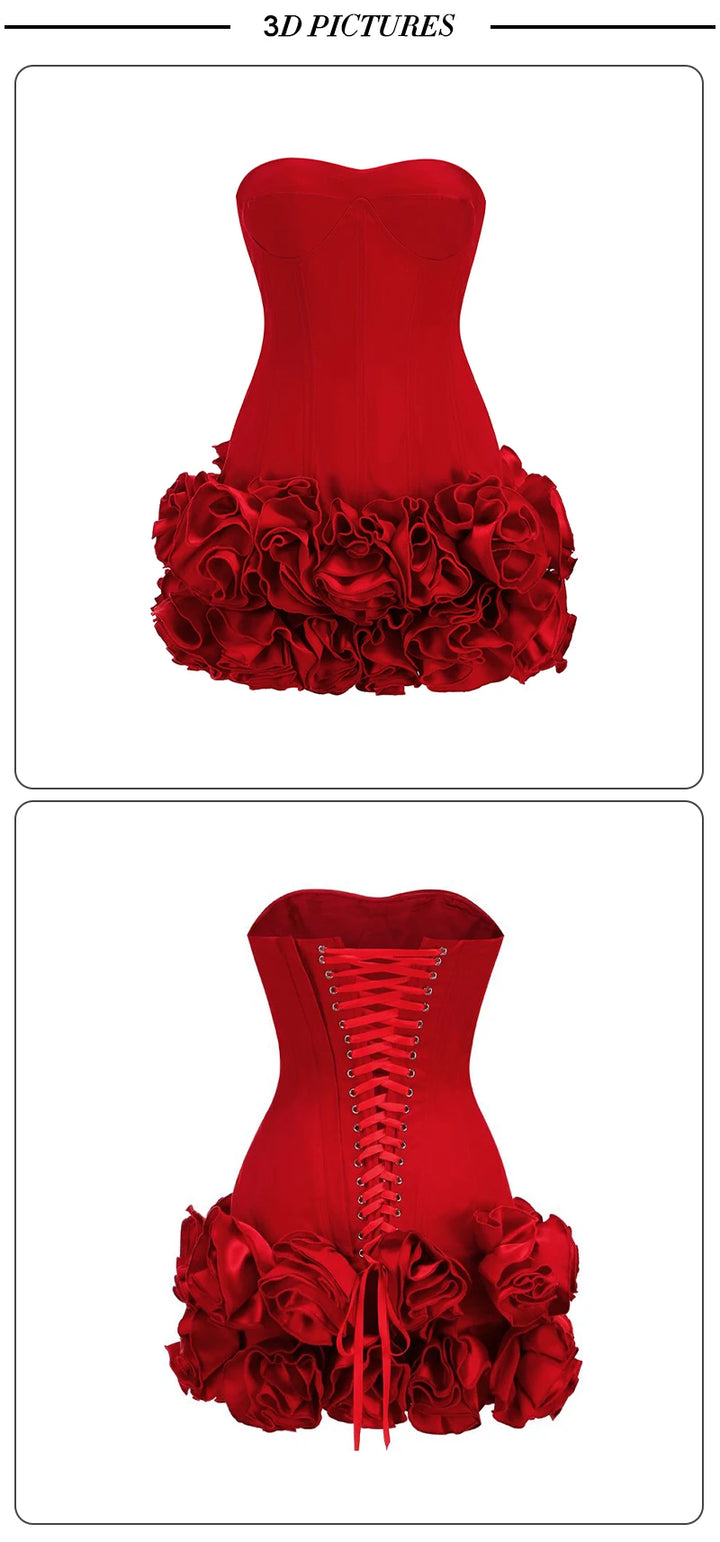 Vj Gochi Signature Red Holiday Cocktail Dress