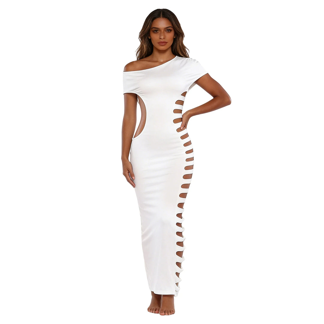 Elegant One Shoulder Bodycon Dress With Cutout