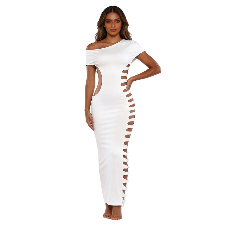 Elegant One Shoulder Bodycon Dress With Cutout
