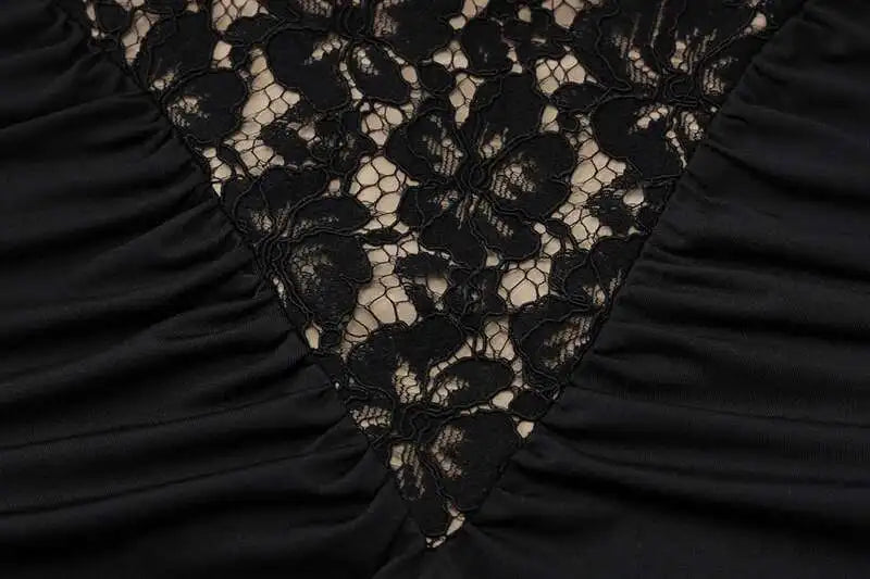 Elegant Black Lace Off Shoulder Evening Gown