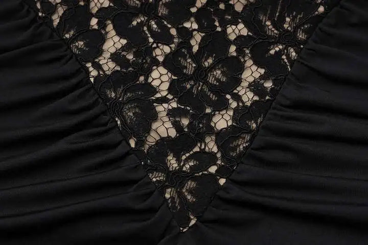 Elegant Black Lace Off Shoulder Evening Gown