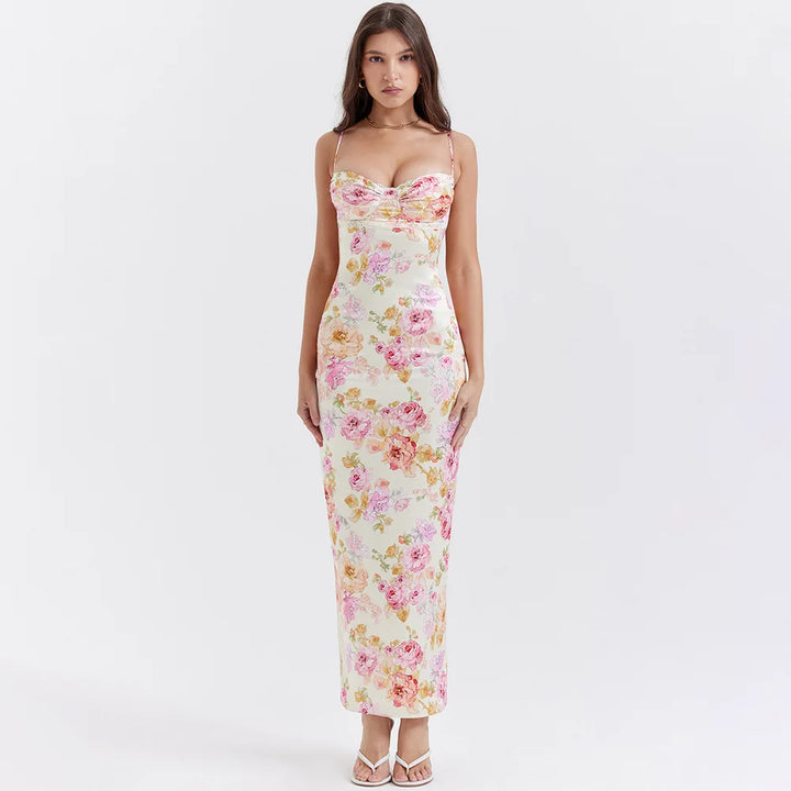 Elegant Floral Maxi Dress With Empire Waist