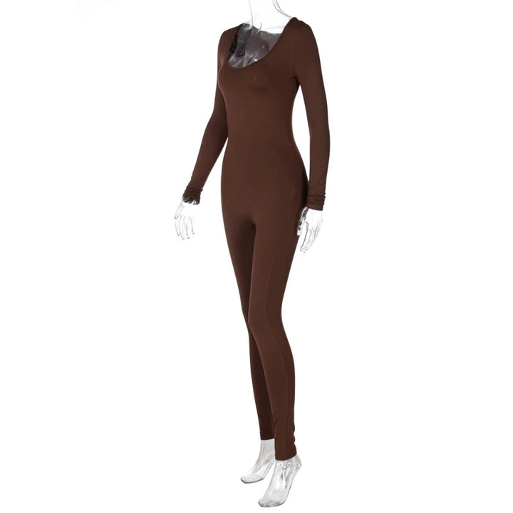 Slim Long Sleeve Knitted Jumpsuit For Women