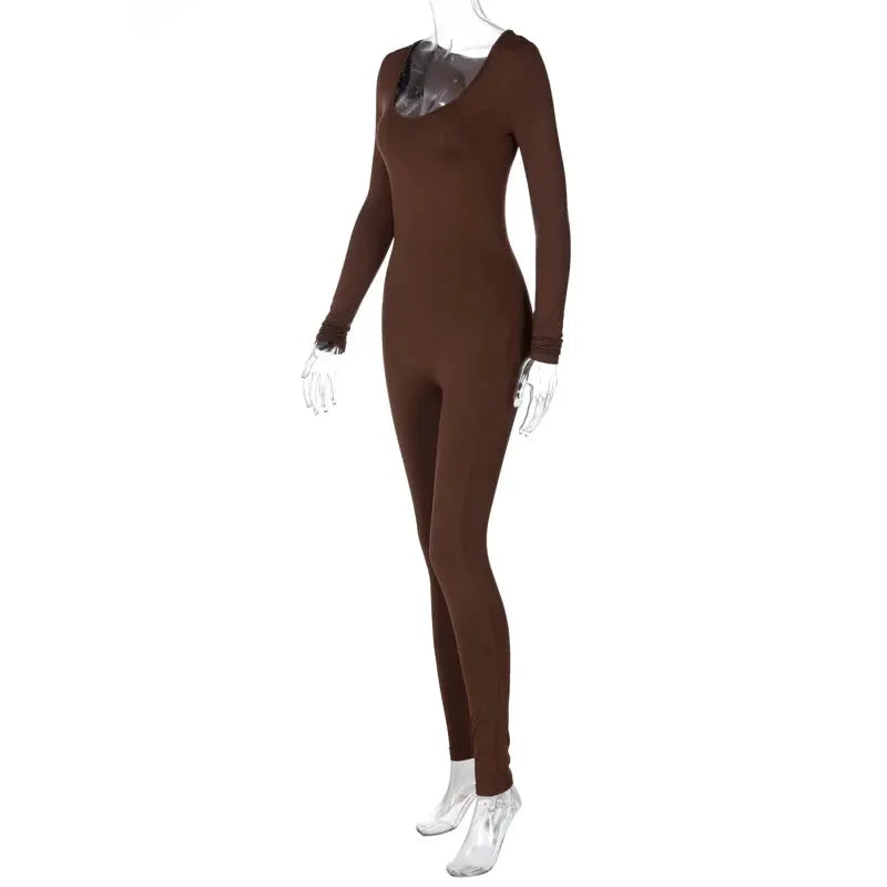 Dulzura Women 2024 Autumn Winter Long Sleeve Bodycon Streetwear Jumpsuit Overall One Piece Outfit Wholesale Items for Business