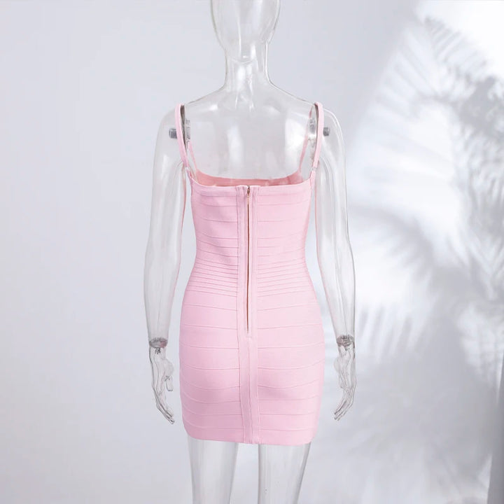 Ribbed Bandage Bodycon Mini Dress Premium Cotton