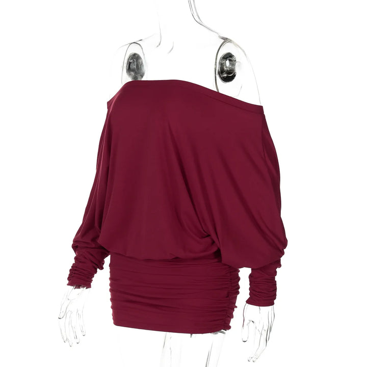Chic Off Shoulder Sheer Mini Dress For Elegant