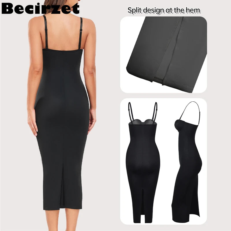 Black Slimming Push Up Evening Halter Body Shaping Long Dress