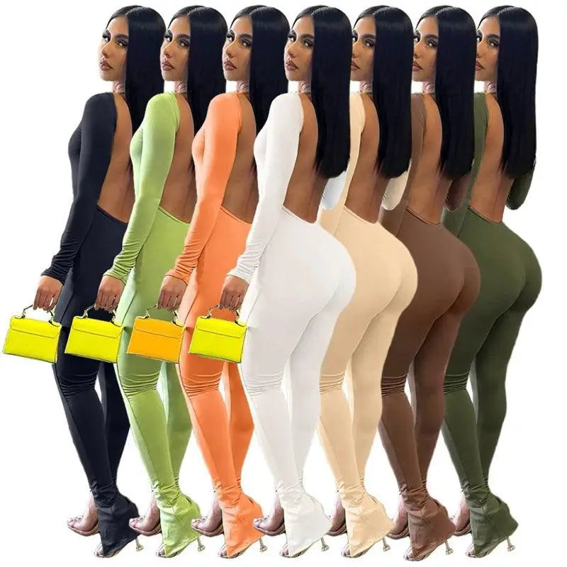Sultry Backless Bodycon Jumpsuit Chic Rompers for Women