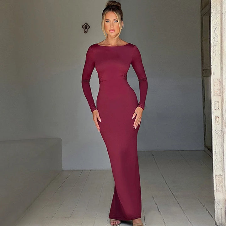 Y2K Signature Backless Knit Maxi Dress