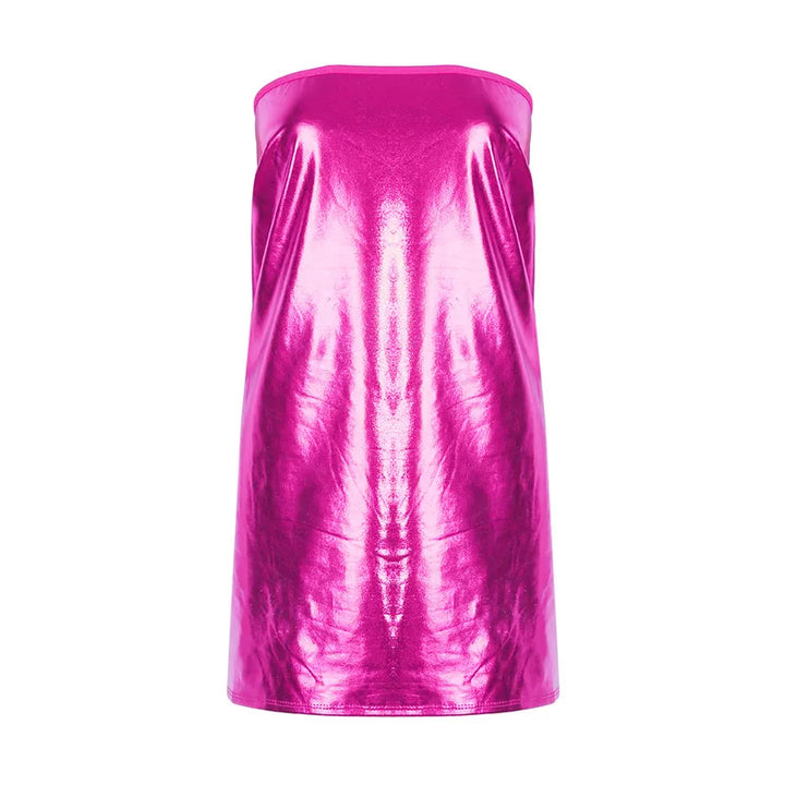 Stunning PU Chest Wrap Dress For Night Out