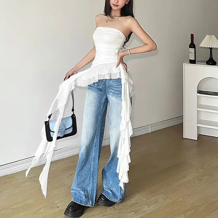 2025 Luxe Off Shoulder Tatting Tank Top