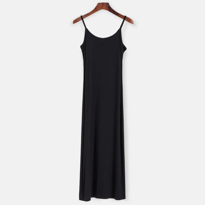 Elegant Elastic Knit Long Dress For Women Soft Chic O-Neck Sweater