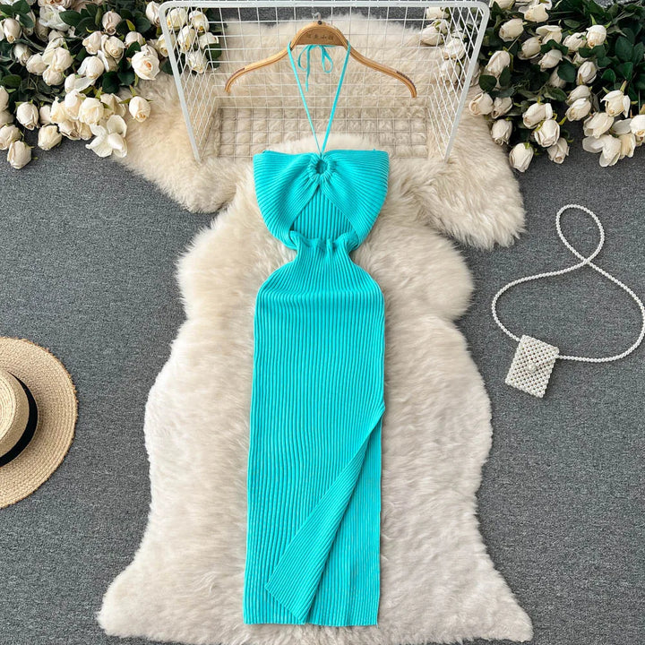YuooMuoo Chic Knit Bodycon Dress Slim Knee Length