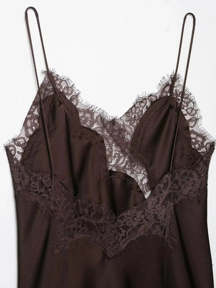 V Neck Asymmetrical Lace Camisole For A Chic