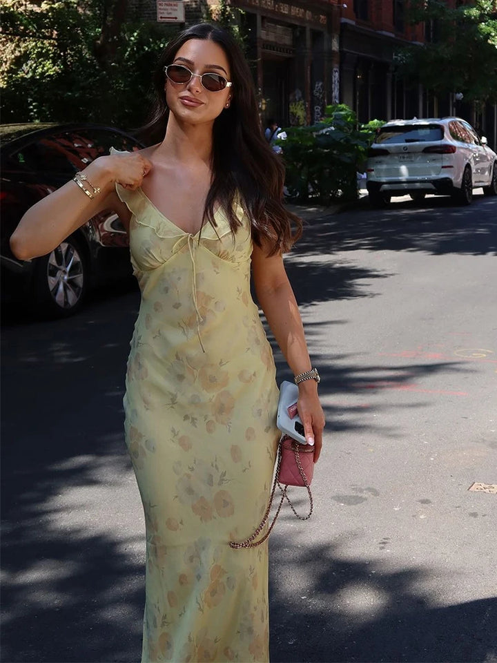 Exclusive Cryptographic Floral Maxi Dress With