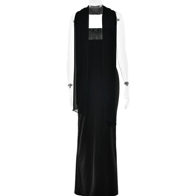 Mozision Premium Off Shoulder Backless Maxi