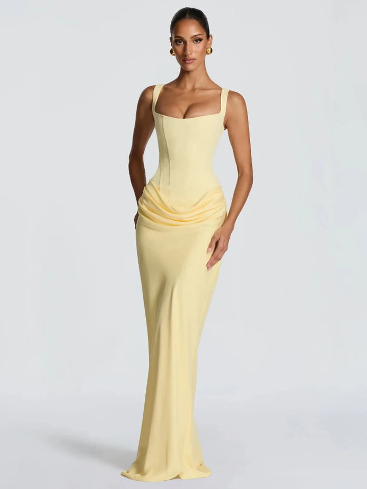 Green Satin Mermaid Dress One Shoulder Cutout