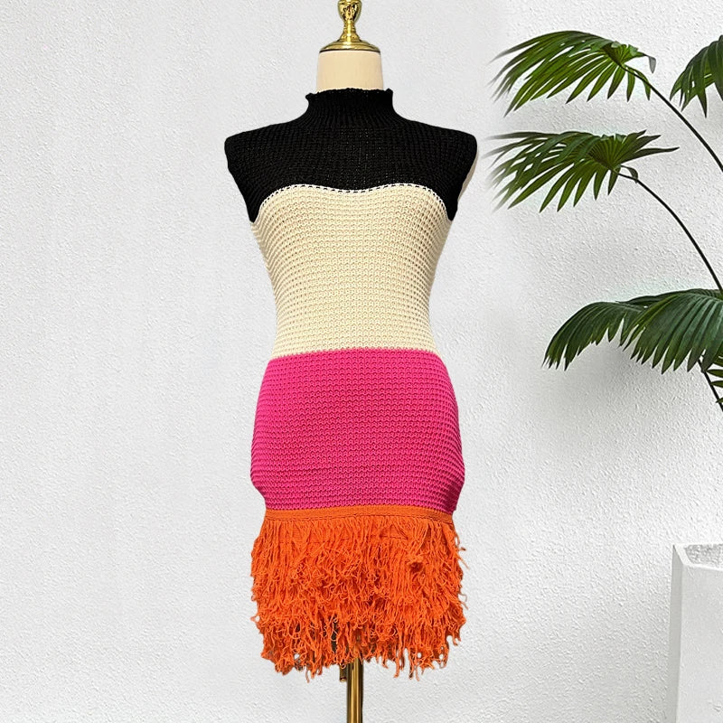 YuooMuoo Openwork Bodycon Sleeveless Party Dress