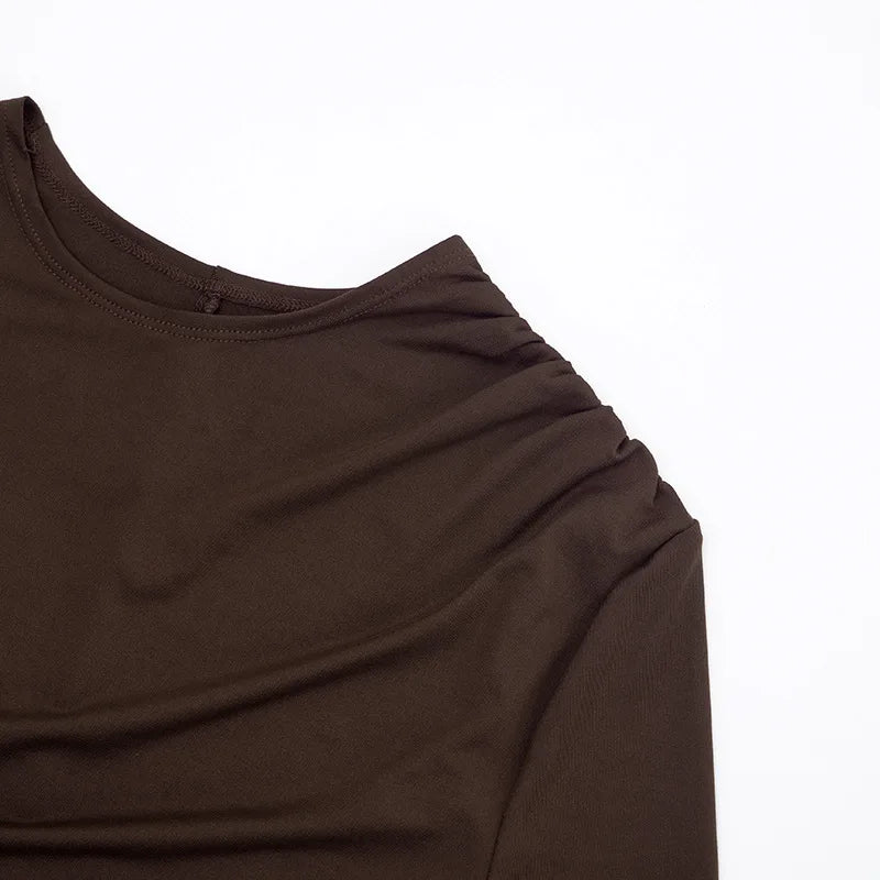 Elegant Solid Overlap Sheath Dress For Women