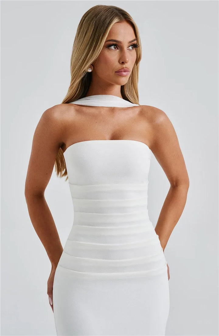 Mozision Premium Off Shoulder Backless Maxi