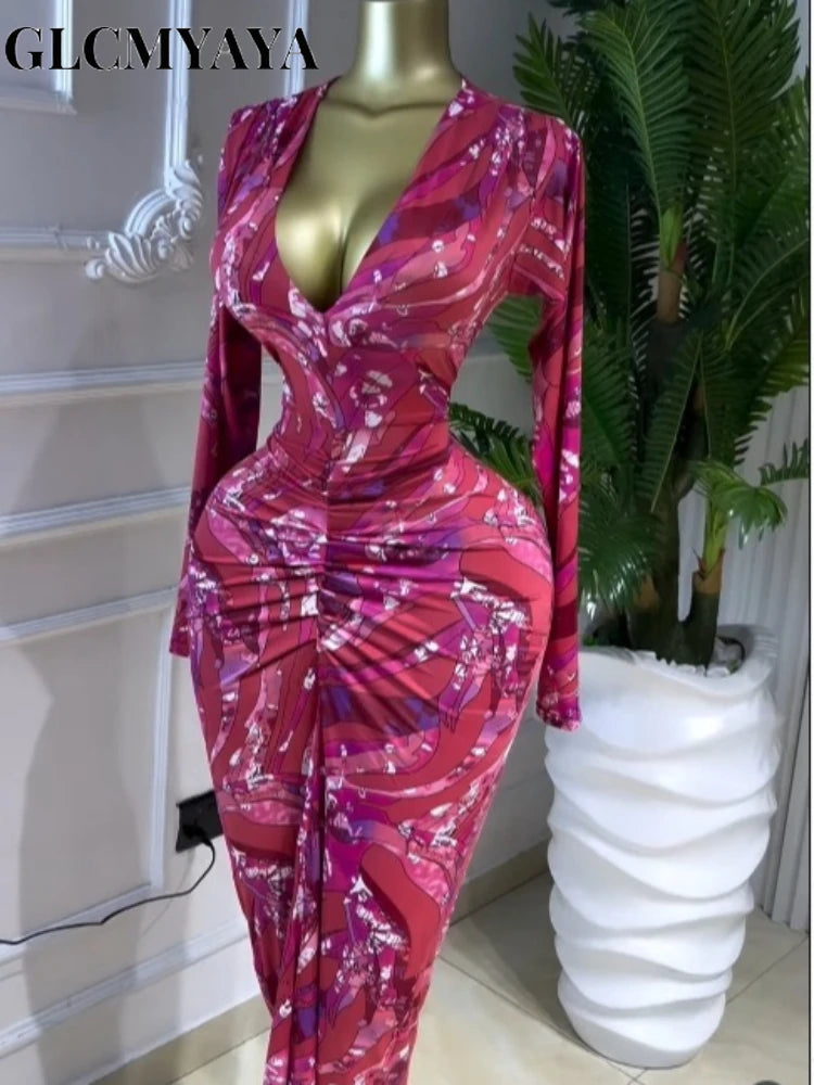 Signature Luxury Deep V Bodycon Maxi Gown