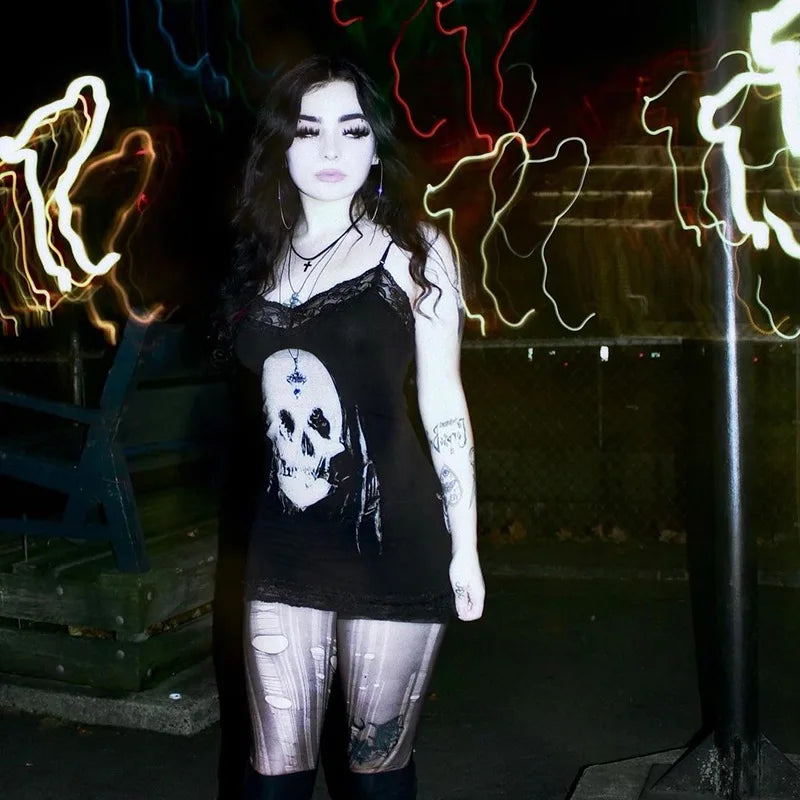 Bold AltGoth Cyberpunk Gothic Sleeveless Bodycon