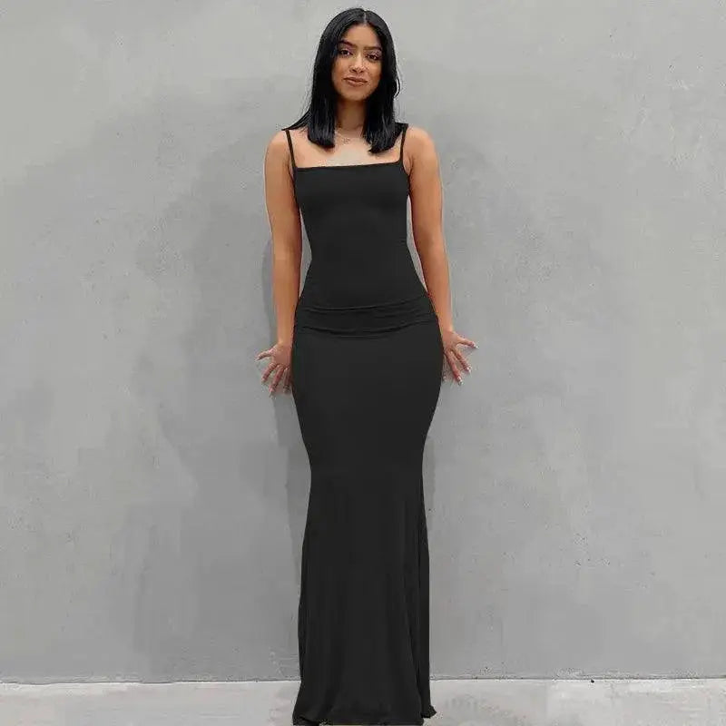 Satin Slip Maxi Dress Retro Future Chic For Stylish Women