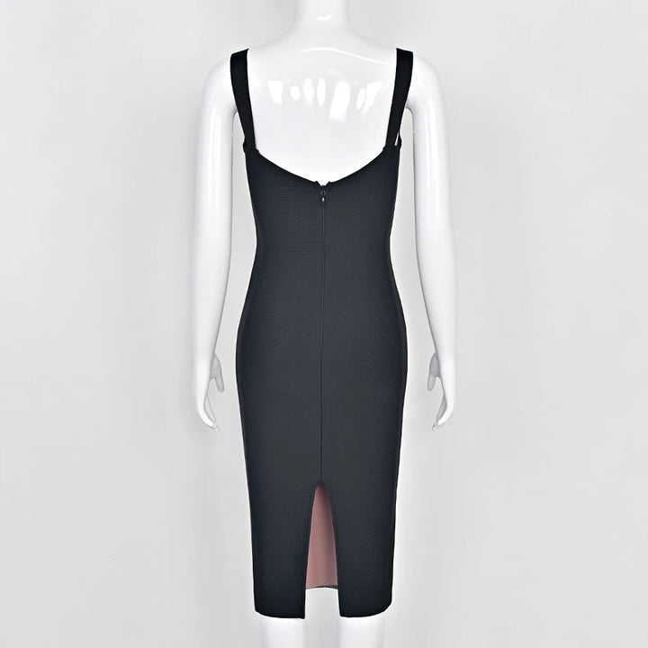 Beaukey Vintage Lace Bandage Dress Elegant