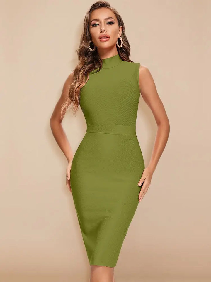 Beaukey Blue Bandage Maxi Dress Women Bodycon Knit