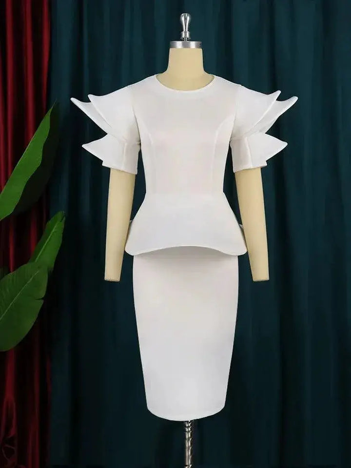 Yellow Peplum Bodycon Dress Stylish Party Outfit for Women