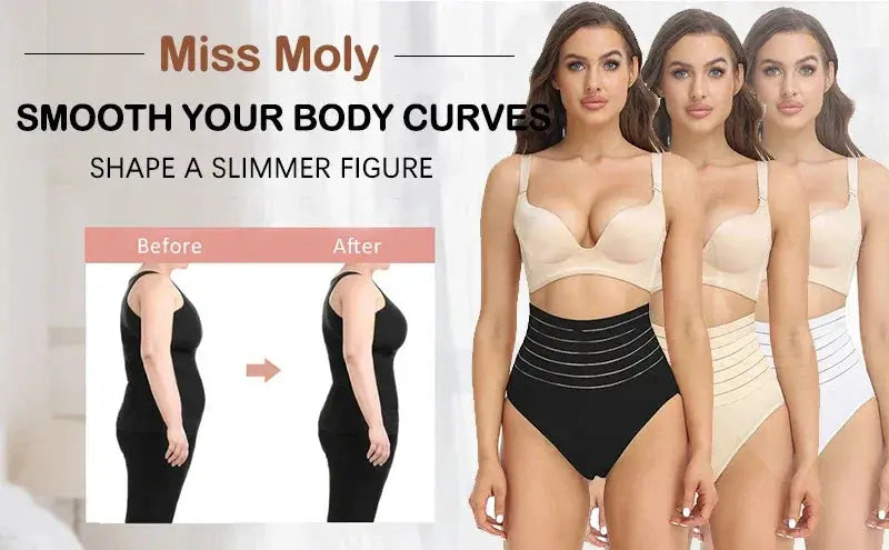 High Waisted Tummy Control Thong Slimming Body Shapewear