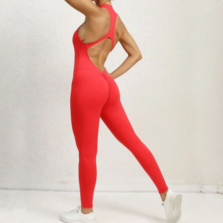 Hollow Backless Bodycon Jumpsuit For Yoga Fitness