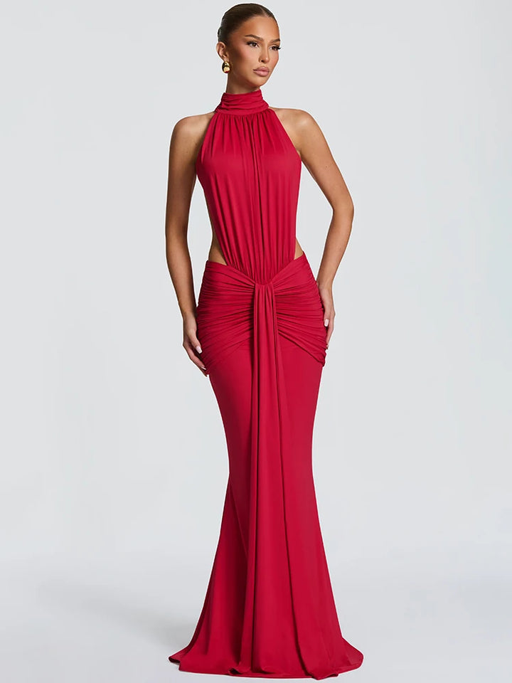 Backless Turtleneck Maxi Dress For Women Party