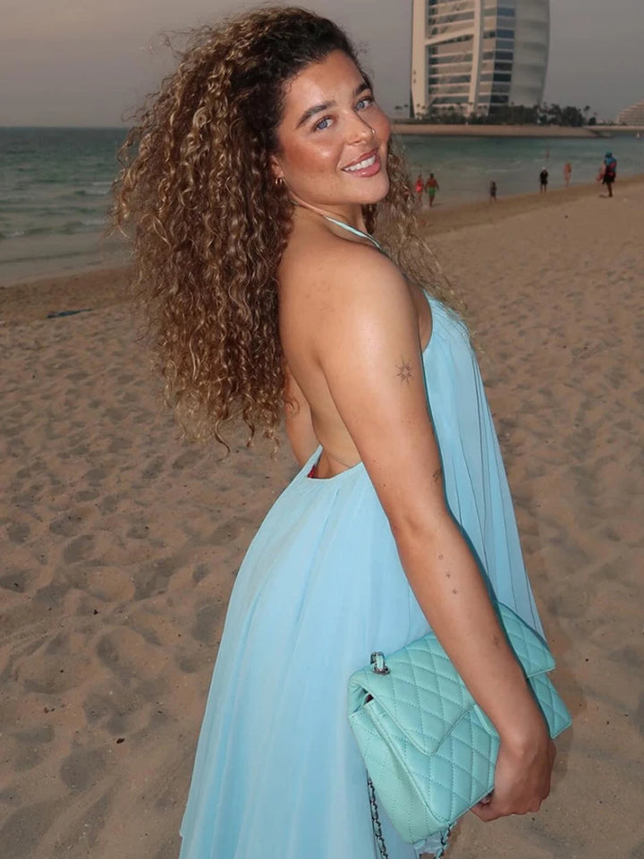 Y2K Mini Dress Tiered Backless Elegant Style