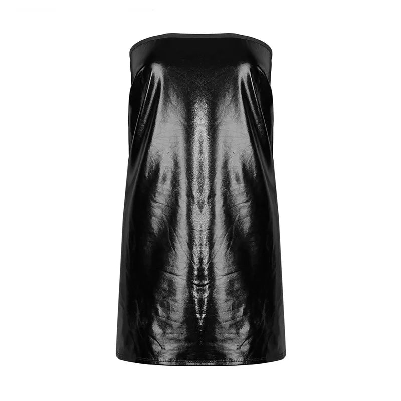 Stunning PU Chest Wrap Dress For Night Out