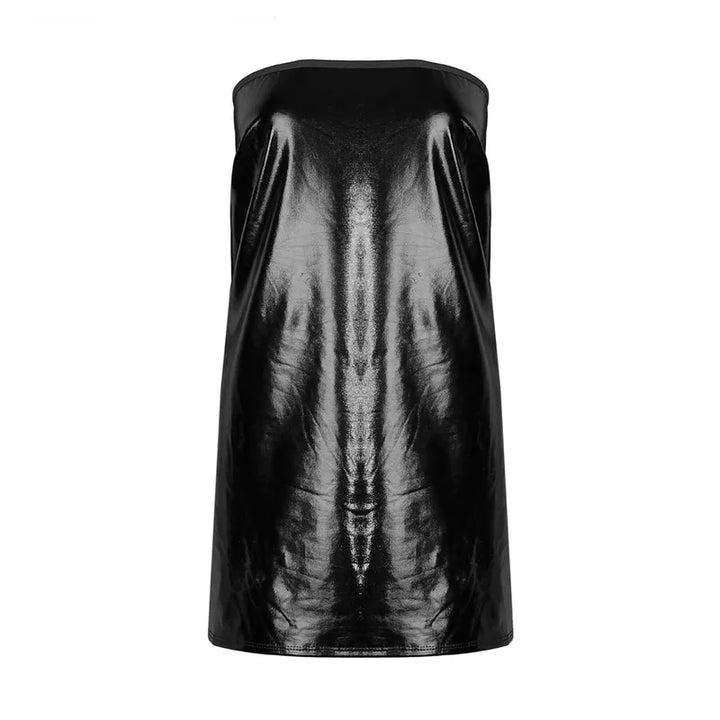 Stunning PU Chest Wrap Dress For Night Out