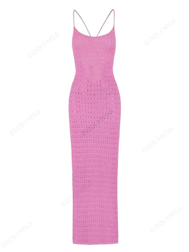 Luxury Edolynsa Knit Resort Maxi Dress With