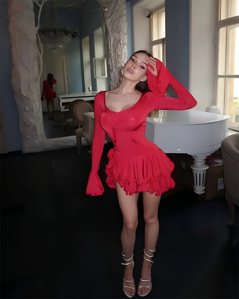 Absobe Signature Sculptured V Neck Mini Dress
