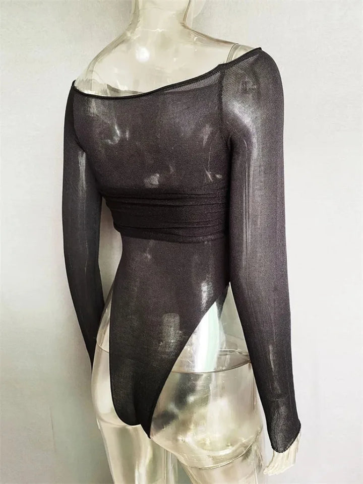 Tornova Mesh Bodysuit With Exquisite Twist Back