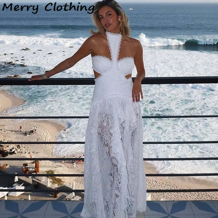 Stunning Lace Patchwork Evening Dress For Club