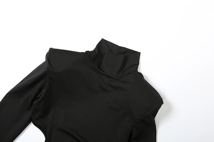 Premium Sisterlinda Autumn Turtleneck Bodycon Mini