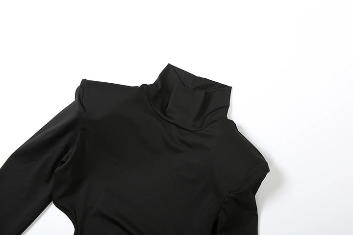 Premium Sisterlinda Autumn Turtleneck Bodycon Mini