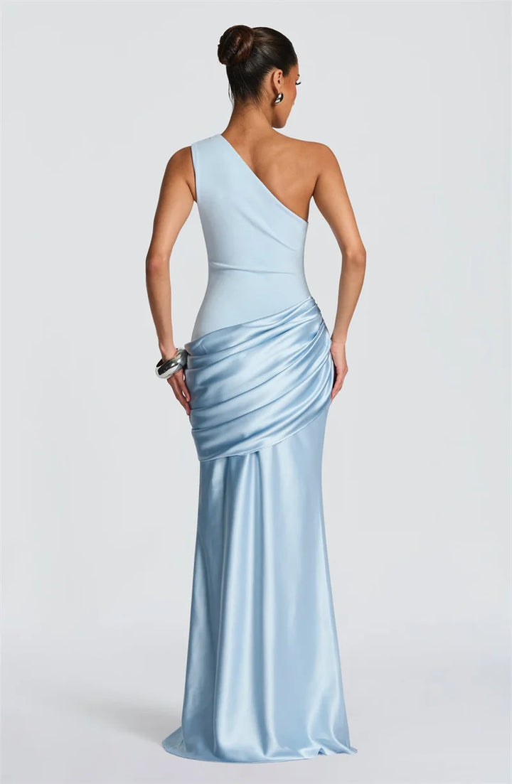 Luxury One Shoulder Backless Maxi Dress