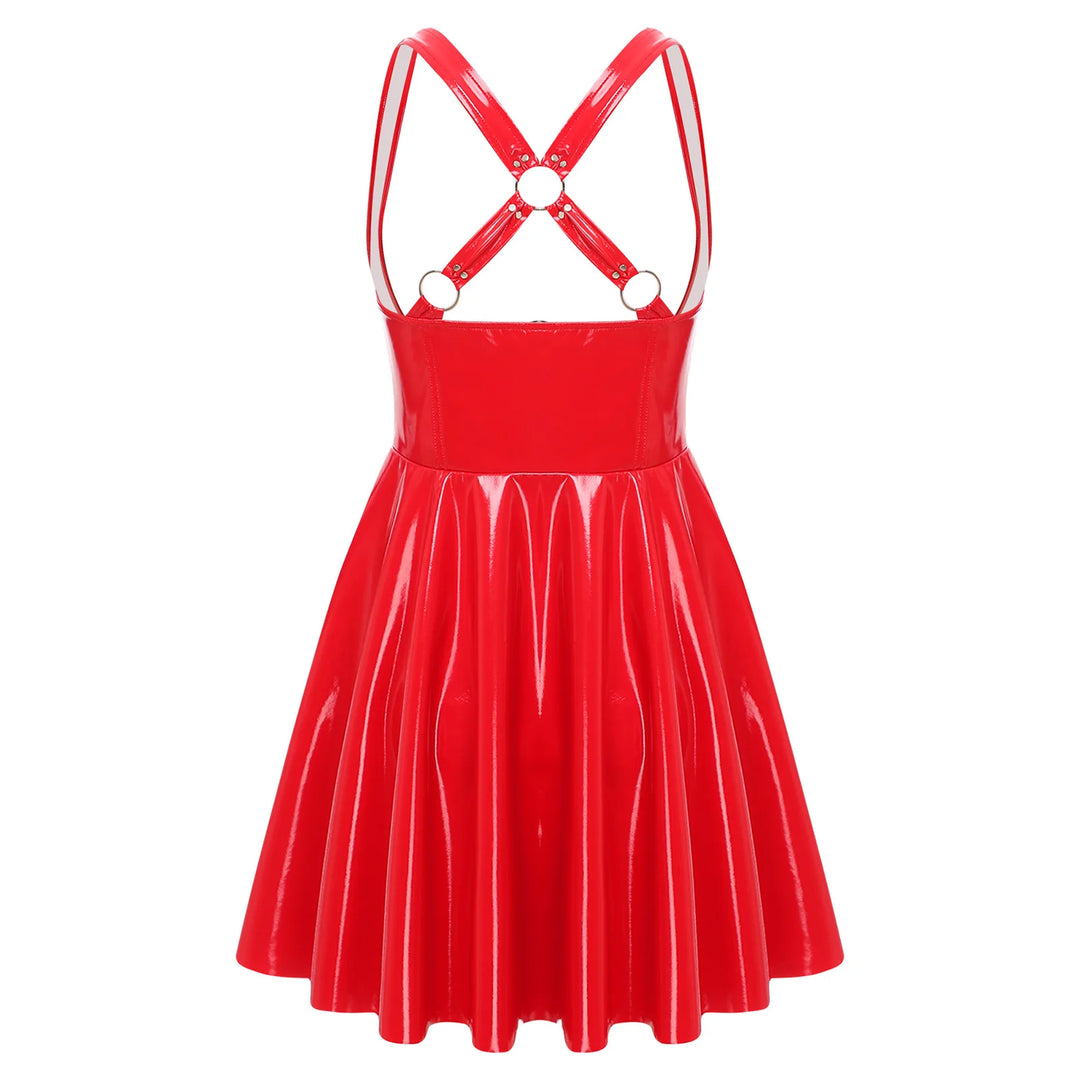 Premium High Gloss Wet Look Latex Evening Dress